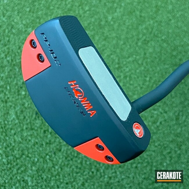 Honma Putter Cerakoted Using Graphite Black And Ruby Red