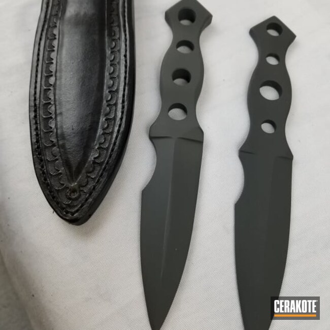 Cerakoted: S.H.O.T,Custom Mix,Graphite Black H-146,GLOCK® GREY H-184,Custom Knives