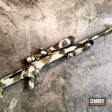 Custom Camo Barrett M99 Rifle Cerakoted Using Magpul® Stealth Grey, Desert Sage And Forest Green