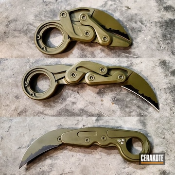 Custom Knife Cerakoted Using O.d. Green