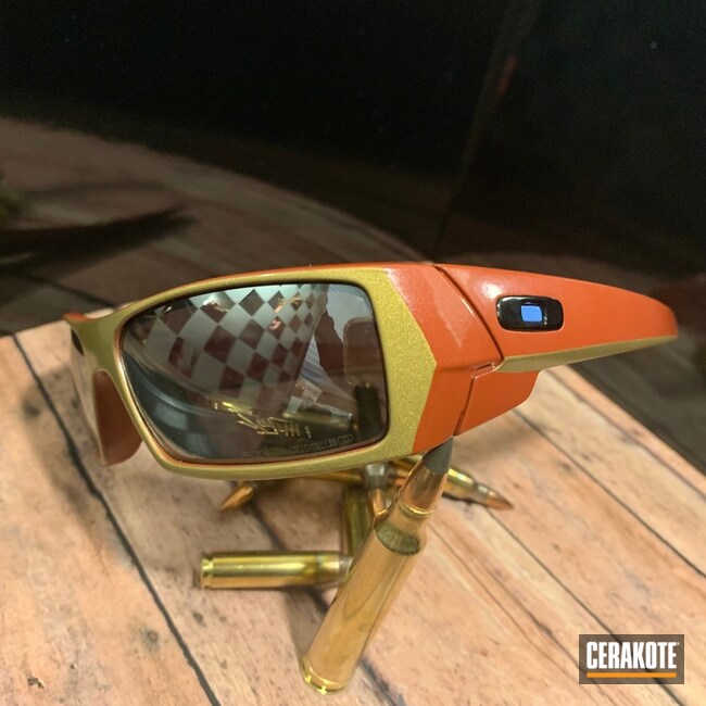 Oakley Sunglasses Cerakoted Using Stainless, High Gloss Armor Clear And Firehouse Red