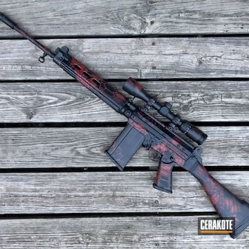 Kryptek Camo Rifle Cerakoted Using Usmc Red And Graphite Black
