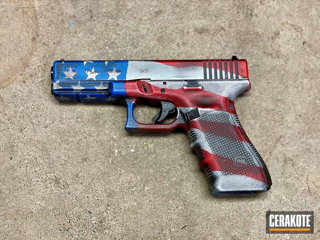 Distressed American Flag Themed Glock 17 Cerakoted using ...