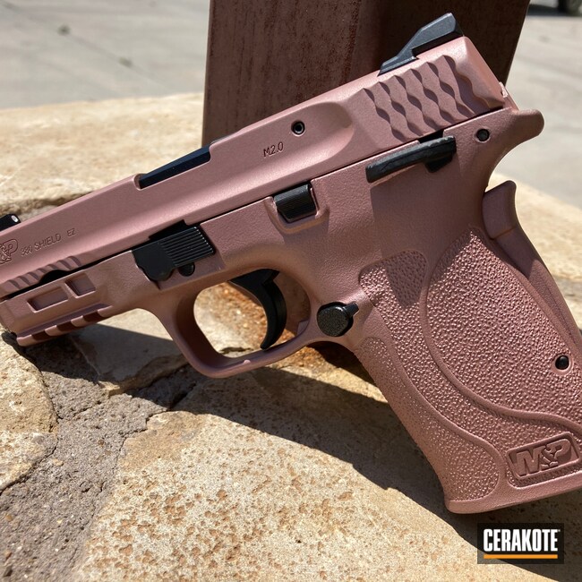 Cerakoted: S.H.O.T,9mm,Smith & Wesson,Pistol,M&P Shield EZ,ROSE GOLD H-327