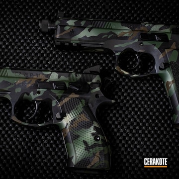 Custom Camo Cz Pistol Cerakoted Using Graphite Black
