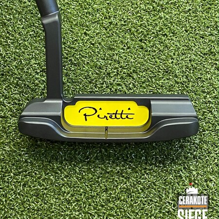 Powder Coating: Putters,Graphite Black H-146,Golf,Piretti,Electric Yellow H-166,Putter