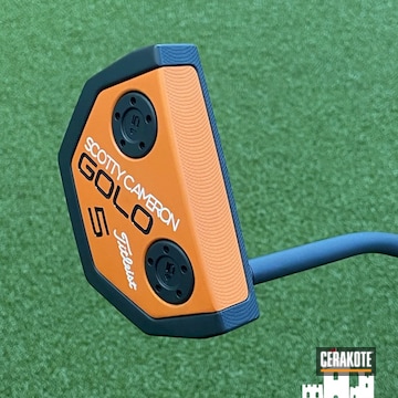 Scotty Cameron Golf Putter Cerakoted Using Terra Cotta And Graphite Black