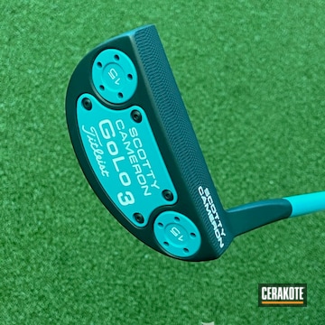 Scotty Cameron Putter Cerakoted Using Graphite Black And Aztec Teal