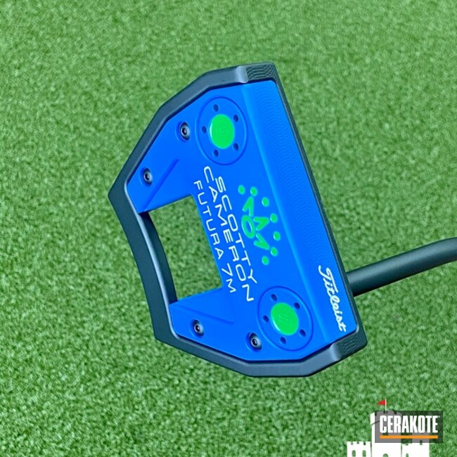 Scotty Cameron Putter Cerakoted Using Nra Blue And Graphite Black