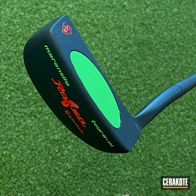 Taylormade Putter Cerakoted Using Graphite Black And Green Mamba
