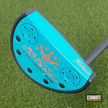 Scotty Cameron Putter Cerakoted Using Aztec Teal And Graphite Black