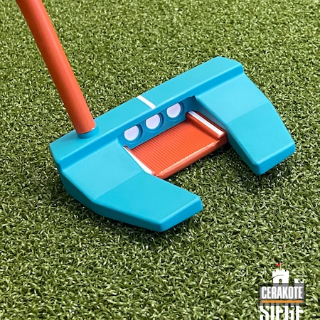 Powder Coating: Putters,Miami Dolphins,Golf,Scotty Cameron,TERRA COTTA - MTO H-325,Putter,AZTEC TEAL H-349