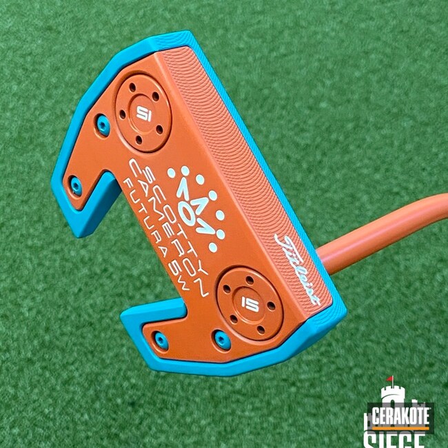 Scotty Cameron Putter Cerakoted Using Terra Cotta And Aztec Teal
