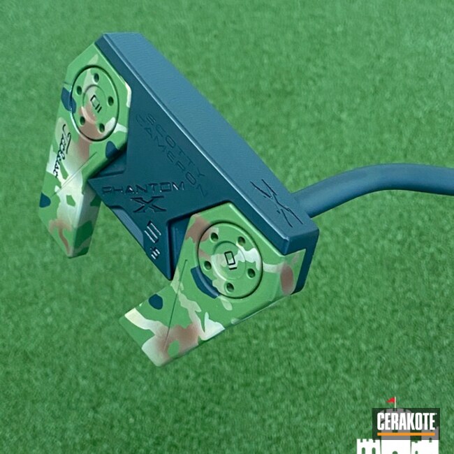 Custom Camo Scotty Camron Putter Cerakoted Using Desert Sand, Patriot Brown And Multicam® Pale Green