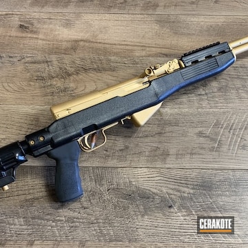 Sks Rifle Cerakoted Using Graphite Black And Gold