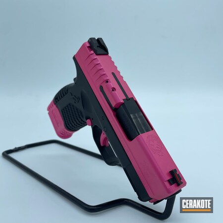 Powder Coating: 9mm,S.H.O.T,Pistol Frame,Prison Pink H-141,Pistol Slide
