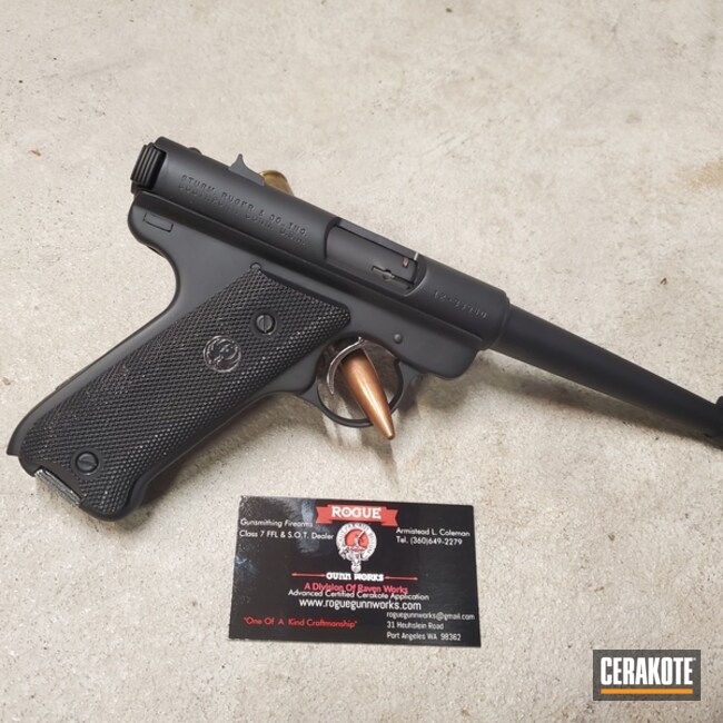 Ruger Mark 1 Pistol Cerakoted Using Graphite Black