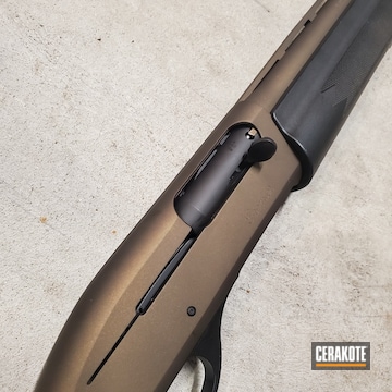 Remington Shotgun Cerakoted Using Midnight Bronze And Graphite Black