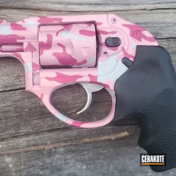 Pink Camo Ruger Lcr Cerakoted Using Hidden White, Bazooka Pink And Prison Pink
