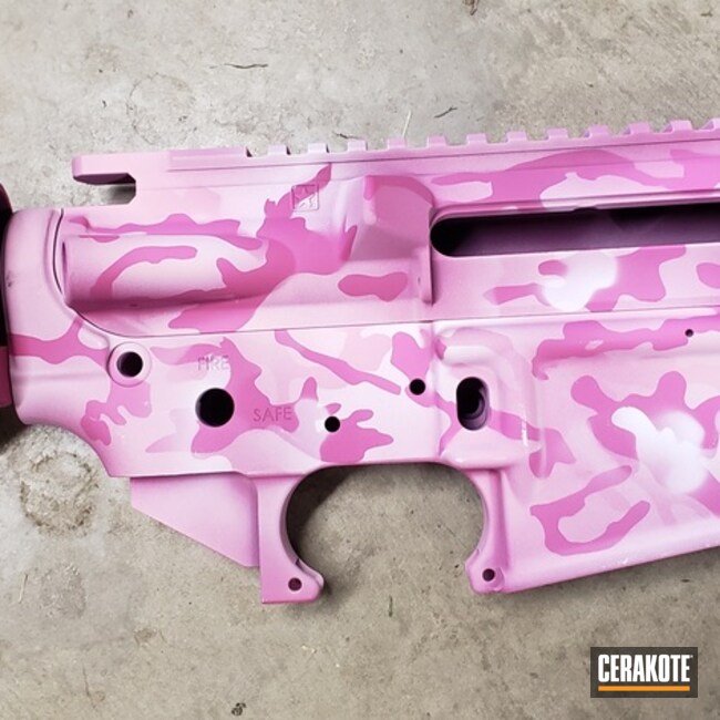 Pink Camo Ar Cerakoted Using Bazooka Pink And Bright White