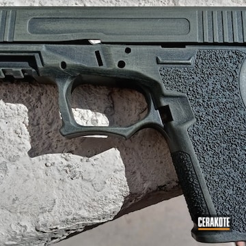 Distressed P80 Pistol Cerakoted Using Armor Black And O.d. Green