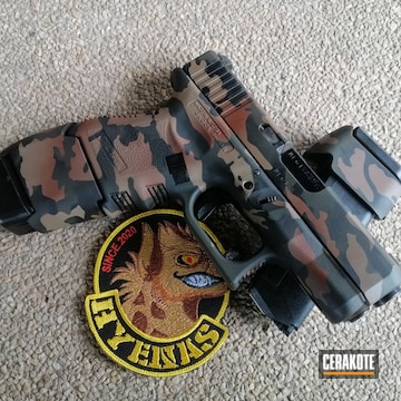 Custom Camo Glock 26 Cerakoted Using Multicam® Dark Brown, Graphite Black And O.d. Green