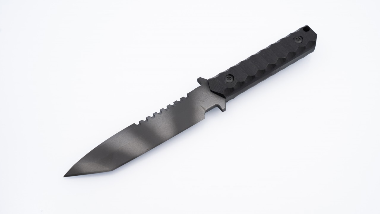 Custom Knife Cerakoted using Tactical Grey and Graphite Black | Cerakote
