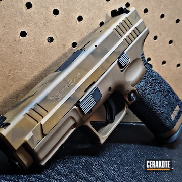 Springfield Armory Xd Pistol Cerakoted Using Noveske Tiger Eye Brown, Springfield® Fde And Sniper Grey
