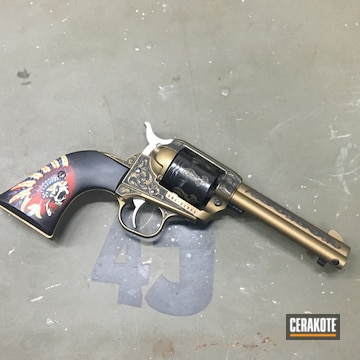 Ruger Wrangler Revolver Cerakoted Using Graphite Black And Burnt Bronze