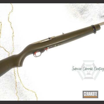 Ruger 10/22 Rifle Cerakoted Using Desert Sage And O.d. Green