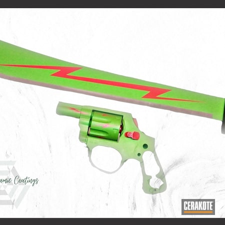 Powder Coating: Receiver,Zombie Green H-168,S.H.O.T,Machete,RUBY RED H-306