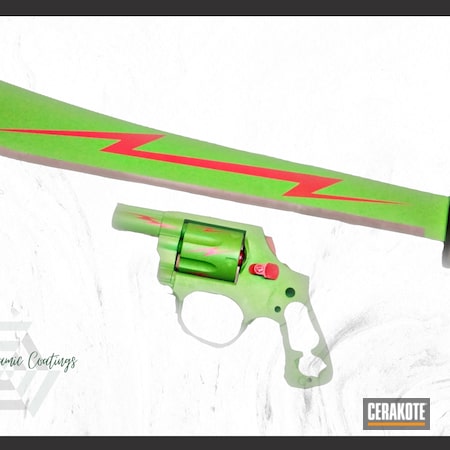 Powder Coating: Receiver,Zombie Green H-168,S.H.O.T,Machete,RUBY RED H-306