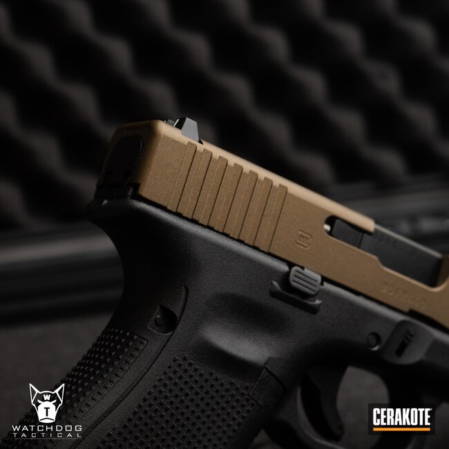 Cerakoted: S.H.O.T,9mm,Glock 19 Gen 5,Burnt Bronze H-148,Glock