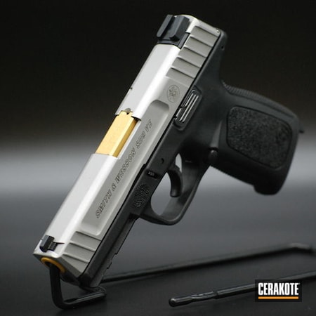 Powder Coating: 9mm,Smith & Wesson,Pistol Barrel,S.H.O.T,Pistol,Gold H-122