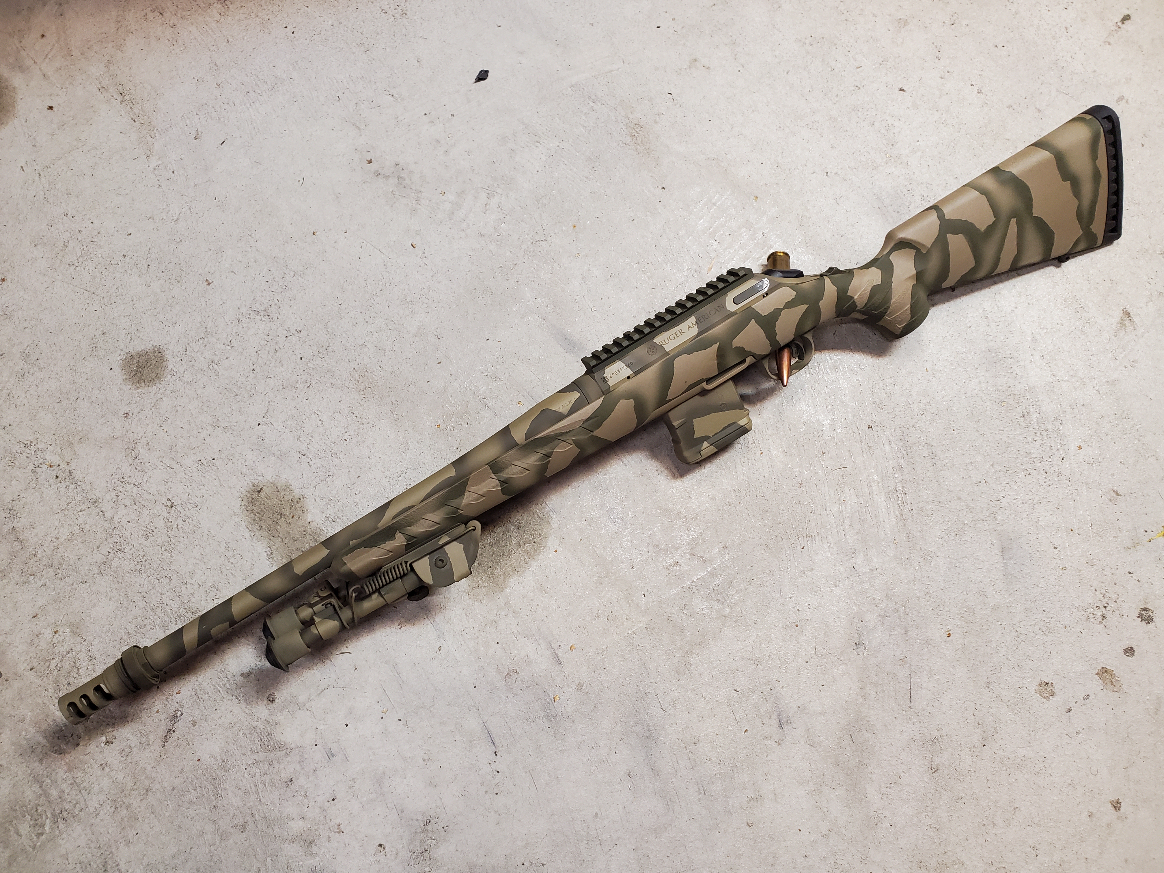 Custom Camo Ruger American Rifle Cerakoted using Coyote Tan, O.D. Green ...