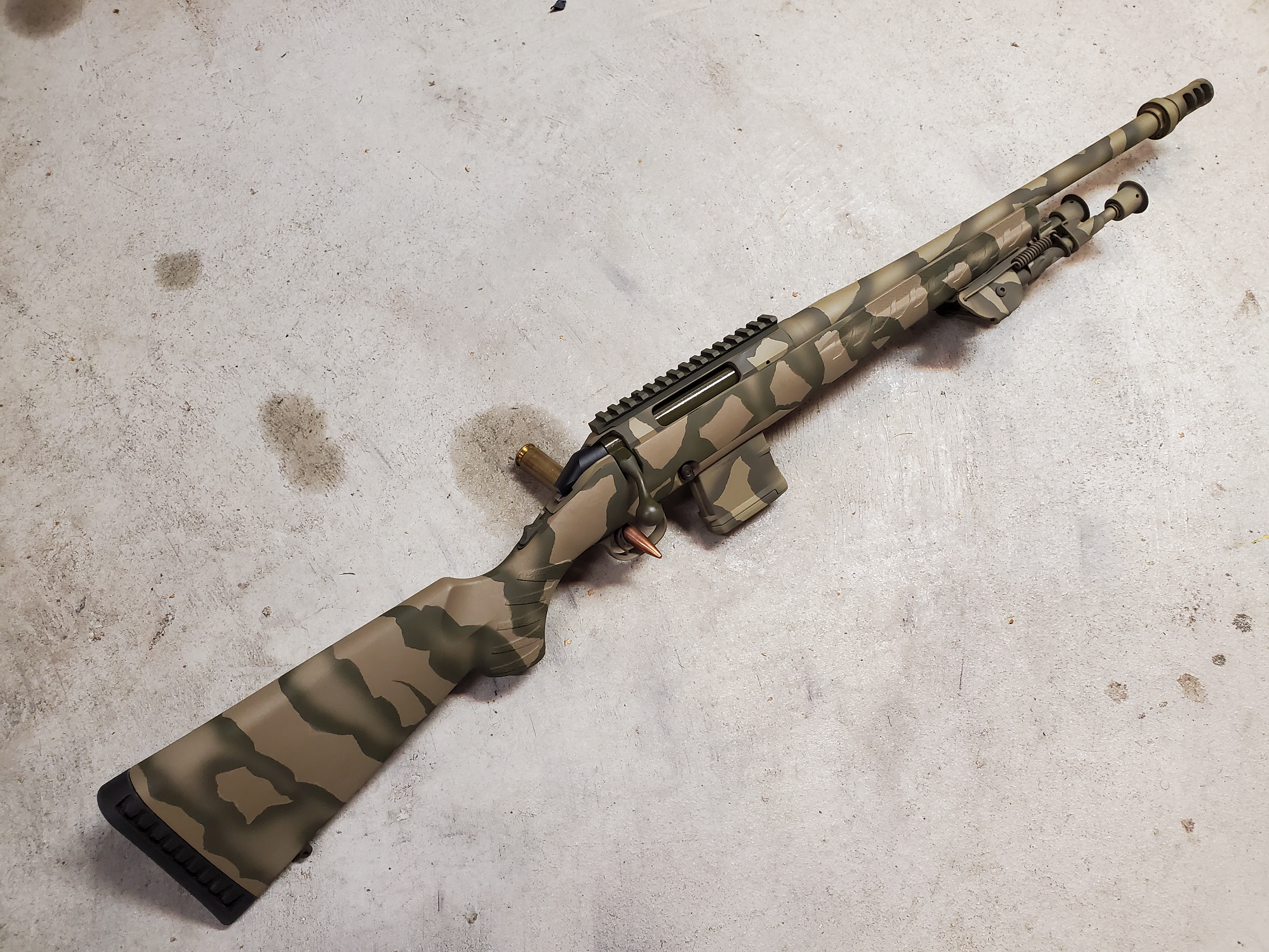 Custom Camo Ruger American Rifle Cerakoted using Coyote Tan, O.D. Green ...