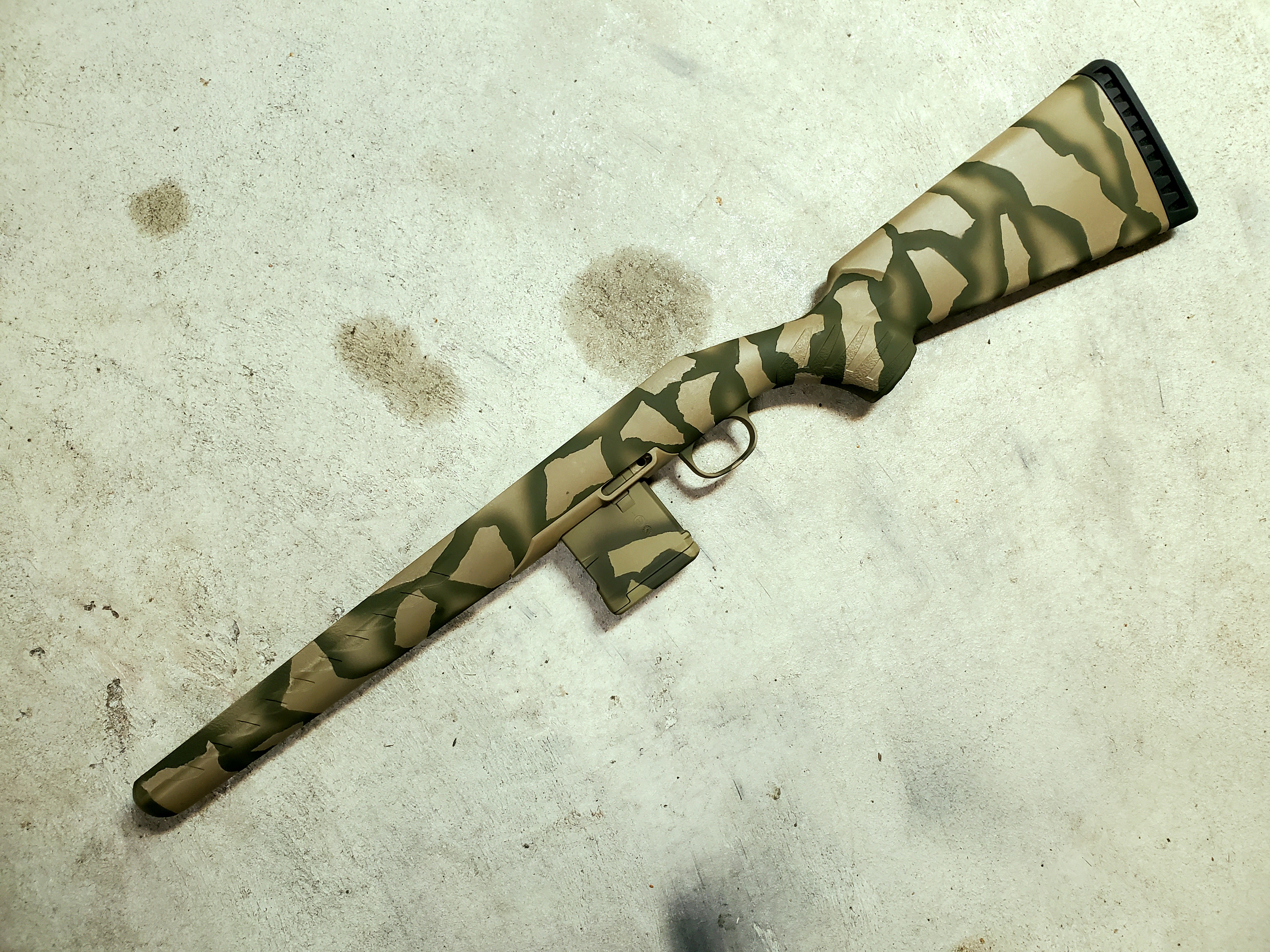Custom Camo Ruger American Rifle Cerakoted using Coyote Tan, O.D. Green ...