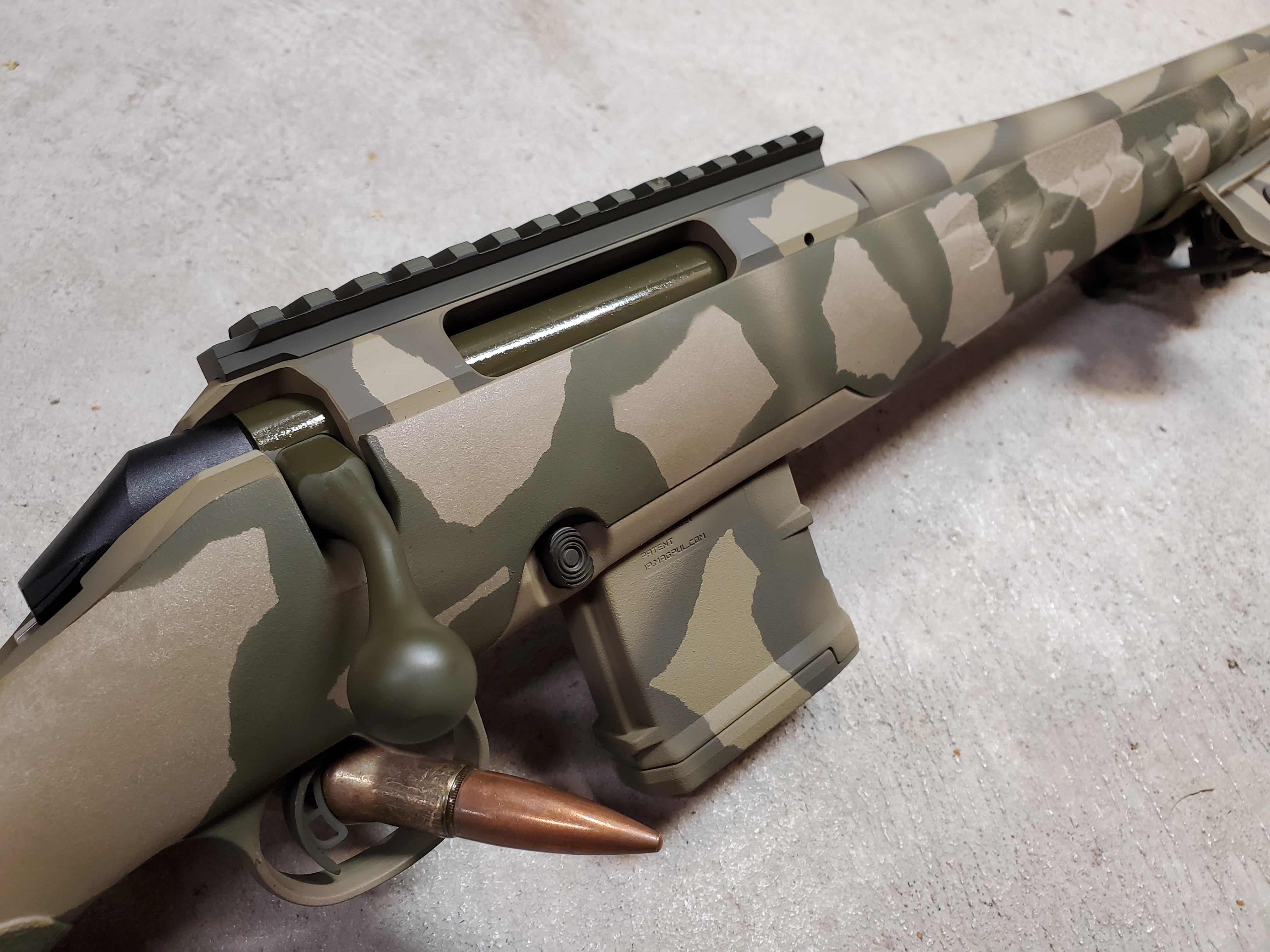 Custom Camo Ruger American Rifle Cerakoted using Coyote Tan, O.D. Green ...