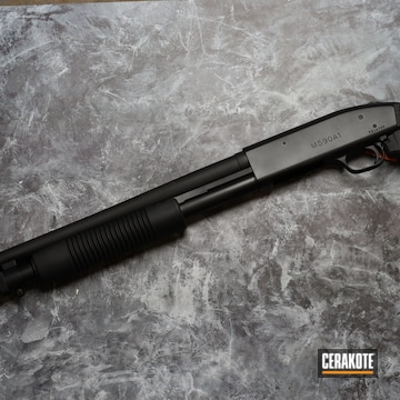 Mossberg 590a1 Shotgun Cerakoted Using Graphite Black