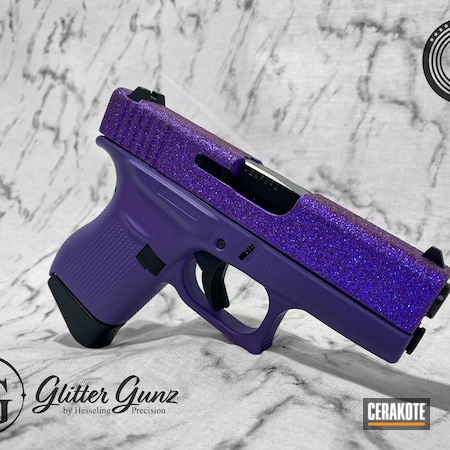 Powder Coating: 9mm,Glock,Ladies,S.H.O.T,G 43,Purole,Voodoo,Glitter Gun,Sparkles,Bright Purple H-217,Glock Ladies,Sparkle