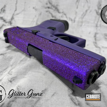 Glittered Glock 43 Cerakoted Using Bright Purple