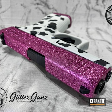 Glittered Glock 43x Cerakoted Using Sig™ Pink, Stormtrooper White And Graphite Black