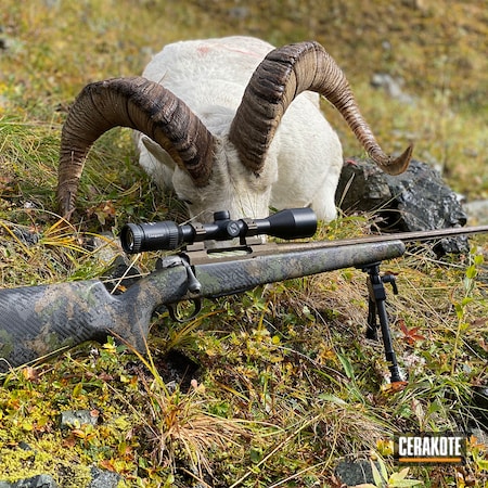 Powder Coating: Firearm,custom chartreuse,S.H.O.T,Hunting Rifle,Tikka,quarantine green,Tungsten H-237,Rifle,Tikka T3,Hunting,sheep rifle,sheep hunting,Tikka T3x,Burnt Bronze H-148