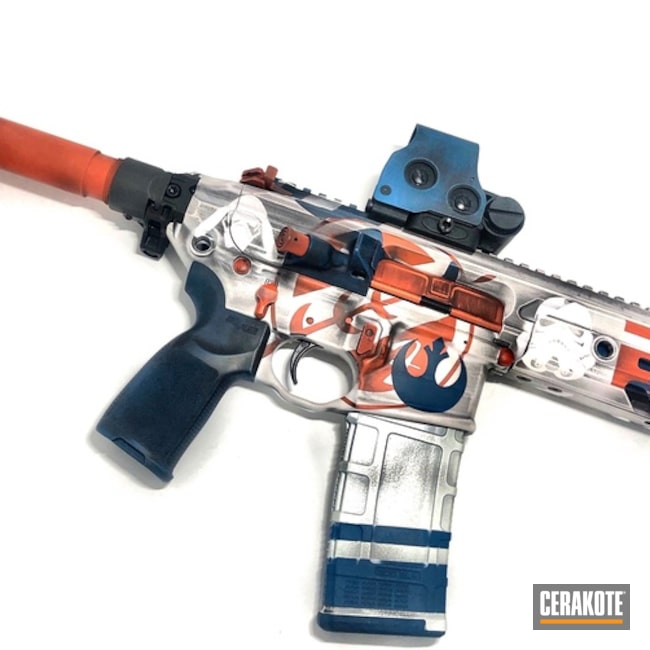 Cerakoted Mandalorian Themed Ar In H-146, H-297 And H-127