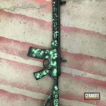 Cerakoted Custom Pattern On .300 Blackout Ar In H-146 And H-353