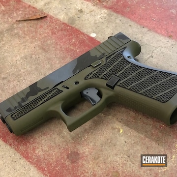 Cerakoted Glock 43x With Custom Camo In H-146, H-341 And H-345