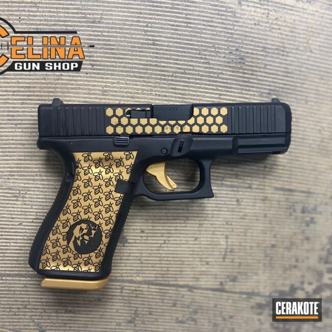 Cerakoted Custom Glock With A Bee Theme In H-122 And H-146