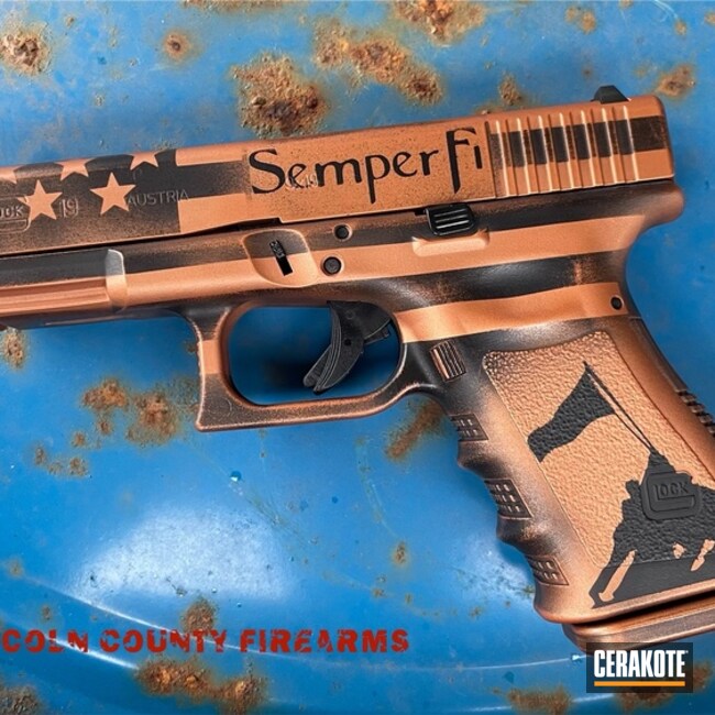 Cerakoted Custom Semper Fi Glock In H-347 And H-146
