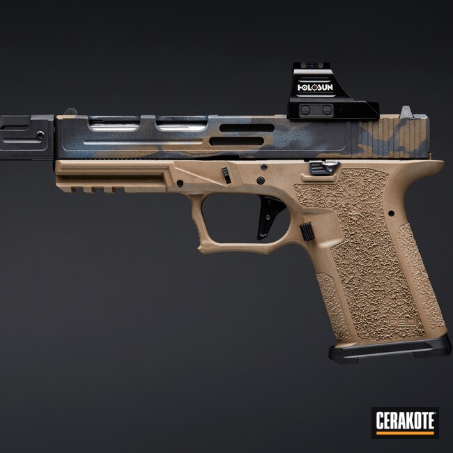 Cerakoted: S.H.O.T,9mm,Cerakote,Firearm,Pistol,Glock,Holosun,Glock 17,P80,Cobalt H-112,.9,Blue Titanium H-185