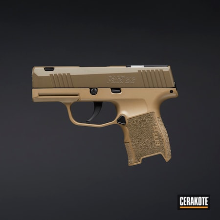 Powder Coating: 9mm,FS BROWN SAND H-30372,S.H.O.T,Sig Sauer,Cerakote,Custom Pistol,Pistol,EDC,Sig P365,Daily Carry,Coyote Tan H-235,Subcompact